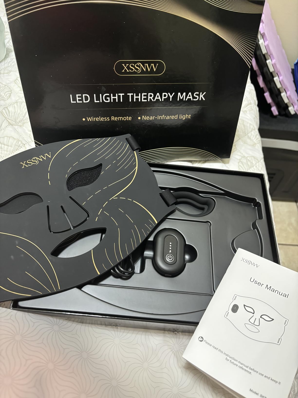 Red Light Therapy Mask for Face - 4 Mode Cordless LED Face Mask with 850NM Infrared, Red, Blue & Amber Light, 10-Min Timing Function, 272 LED Beads, Eyes Protection, Rechargeable for At-Home & Travel customer photo 2