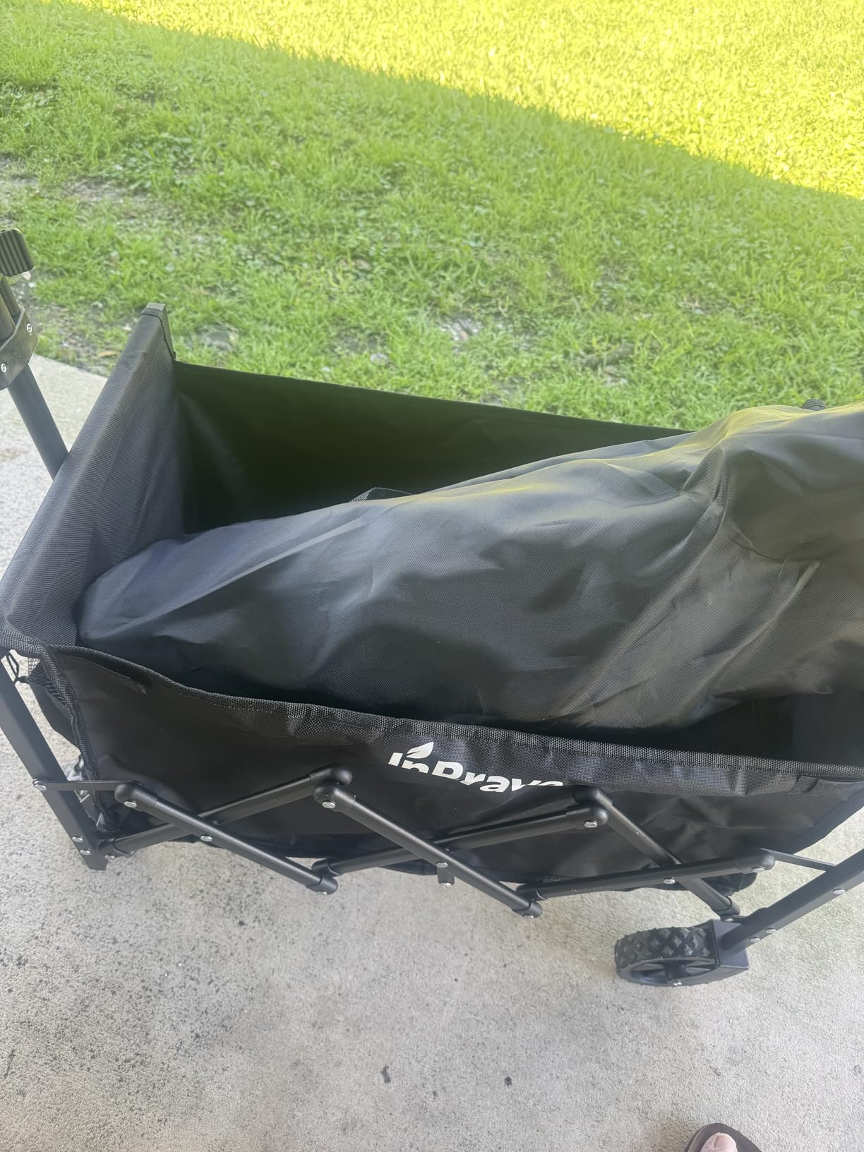 Collapsible Wagon Cart Foldable Beach Wagon with All-Terrain Wheels - 380 LBS Heavy Duty Grocery Cart for Shopping, Beach, Camping, Sports, Garden (Black) customer photo 2