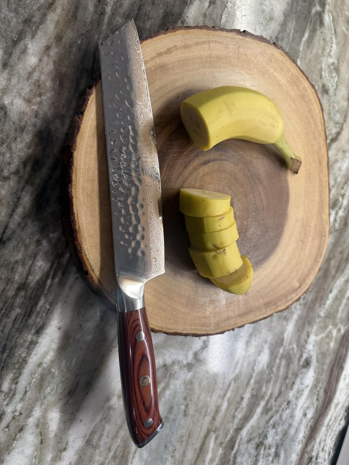 KEEMAKE Kiritsuke Chef Knife, 8 Inch Damascus Japanese Kitchen Knife with Ergonomic Pakkawood Handle, Ultra Sharp Non-Slip Cooking Knife with Ash Sheath customer photo 2