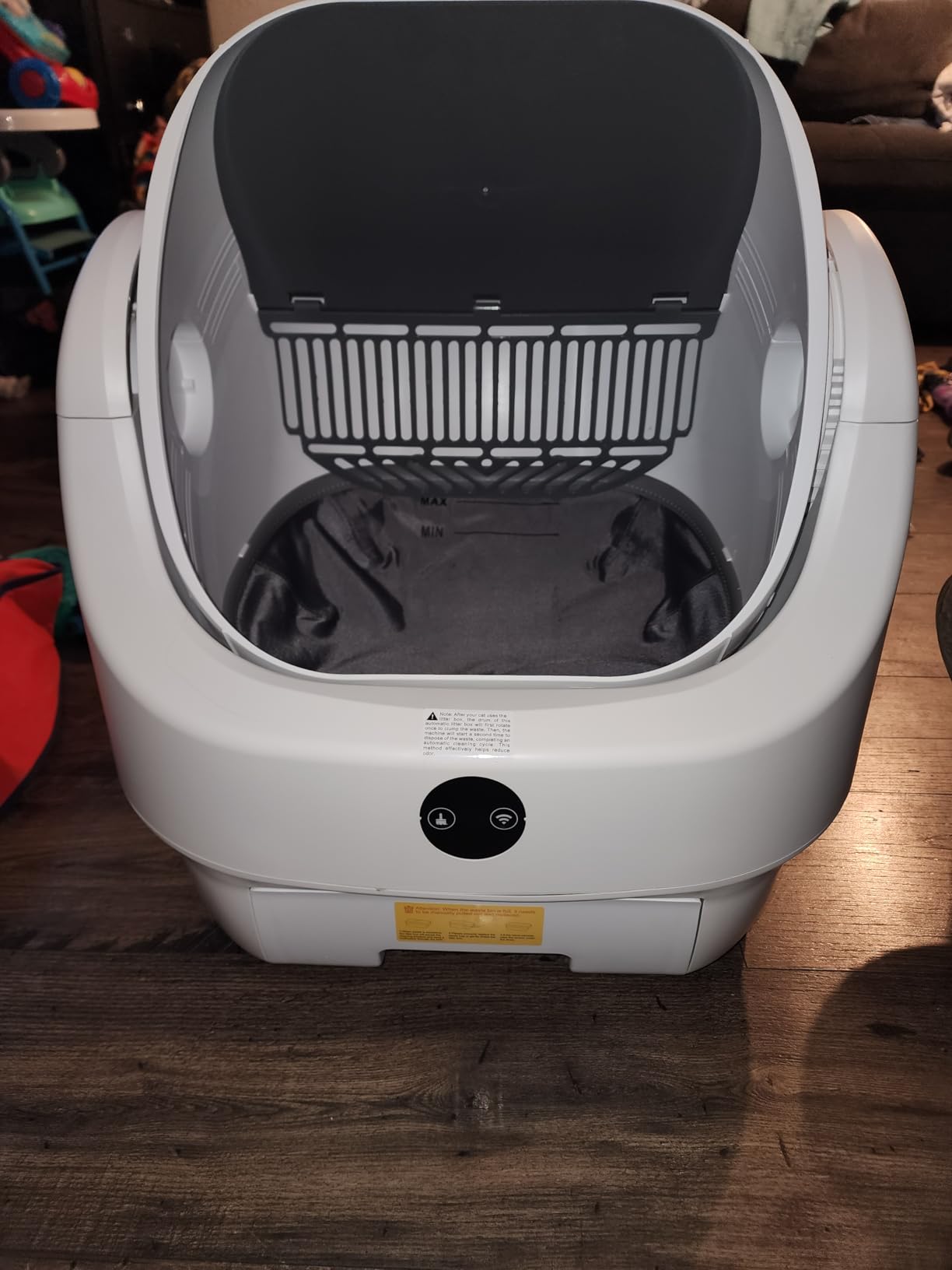 Open-Top Automatic Litter Box, Odor Control, Ready to Use, Self Cleaning Litter Box, Large Capacity with APP Control and Safety Sensor, Ellenpent, with Trash Bags/Waterproof Mat/Litter Mat customer photo 1