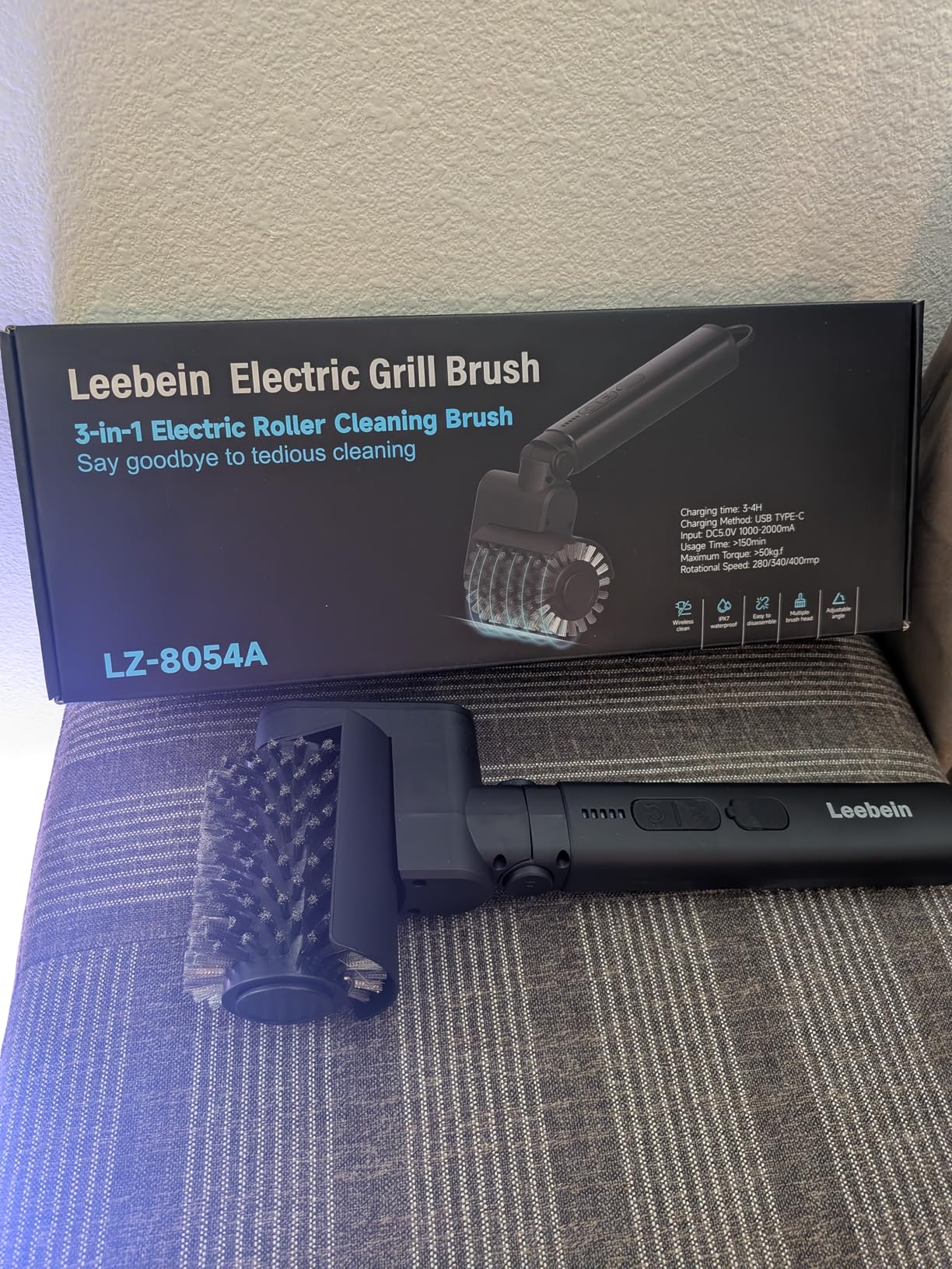 Leebein Electric Grill Brush for Outdoor, 2026 Upgraded BBQ Grill Cleaner with 3 Heads, 3-Speed & Angle Adjust Cordless Rotary Grill Brush, 150Mins Runtime customer photo 1