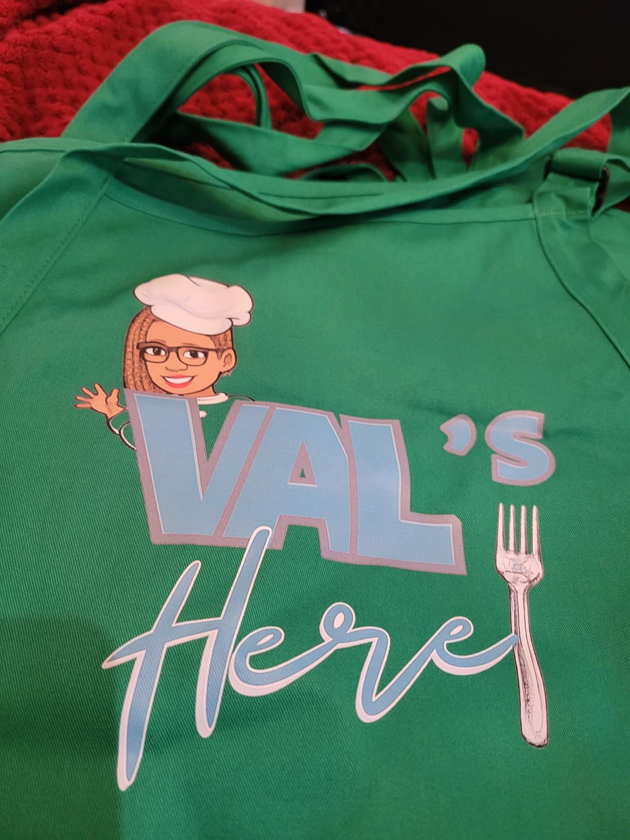 Personalized Apron with Custom Name or Logo, Adjustable Neck, 2 Pockets, Easy-Care Cotton Blend customer photo 2