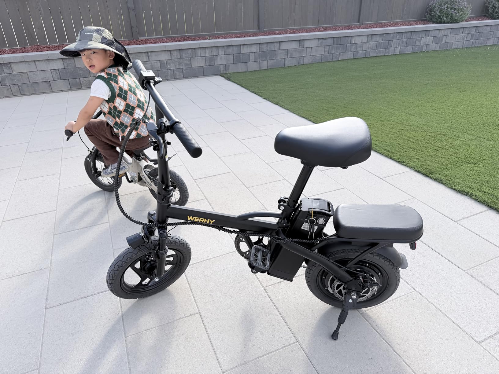 WERHY Electric Bike for Adults, 500W Motor, 22 MPH Max Speed Folding Ebike, 14
