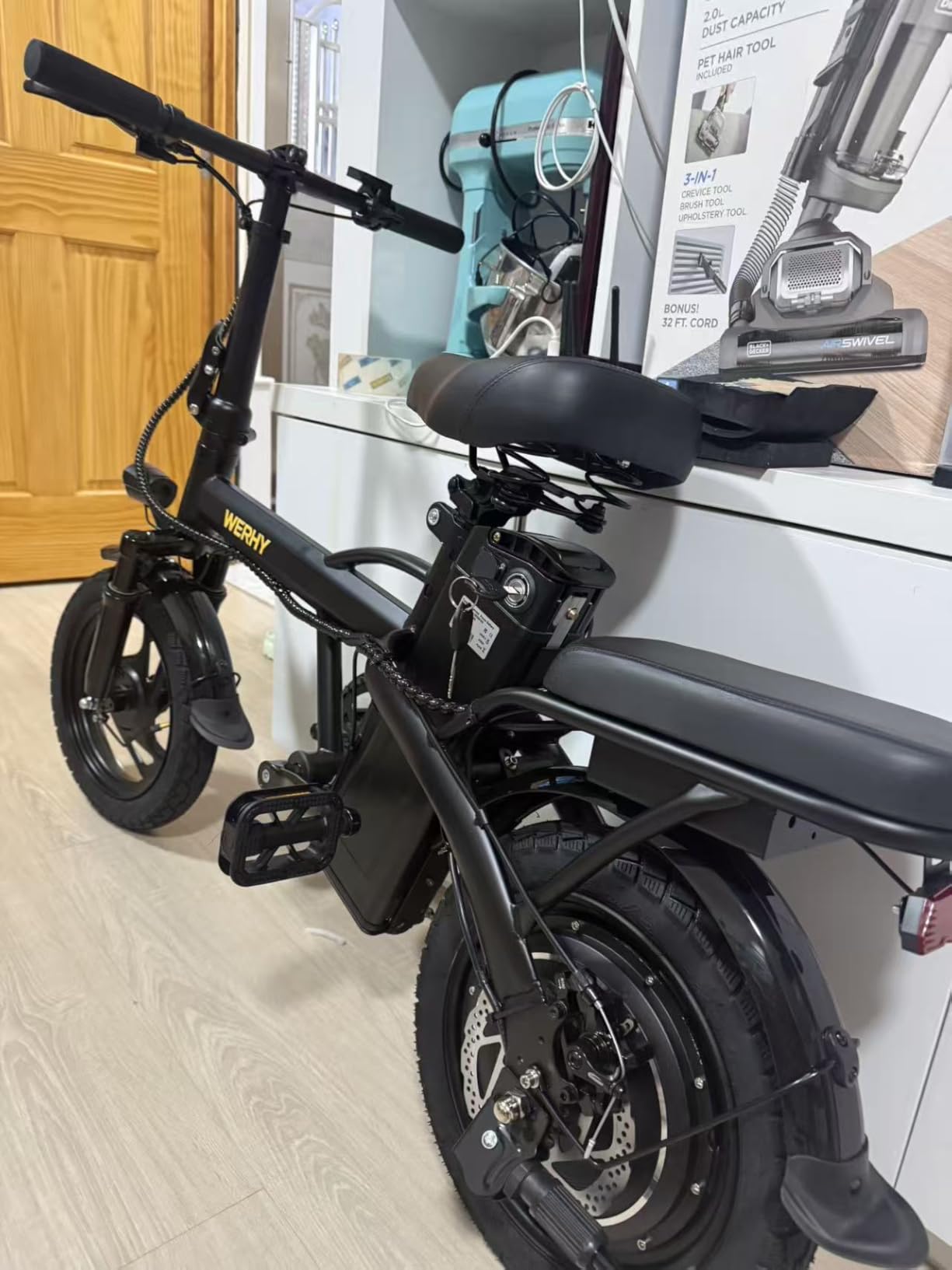 WERHY Electric Bike for Adults, 500W Motor, 22 MPH Max Speed Folding Ebike, 14