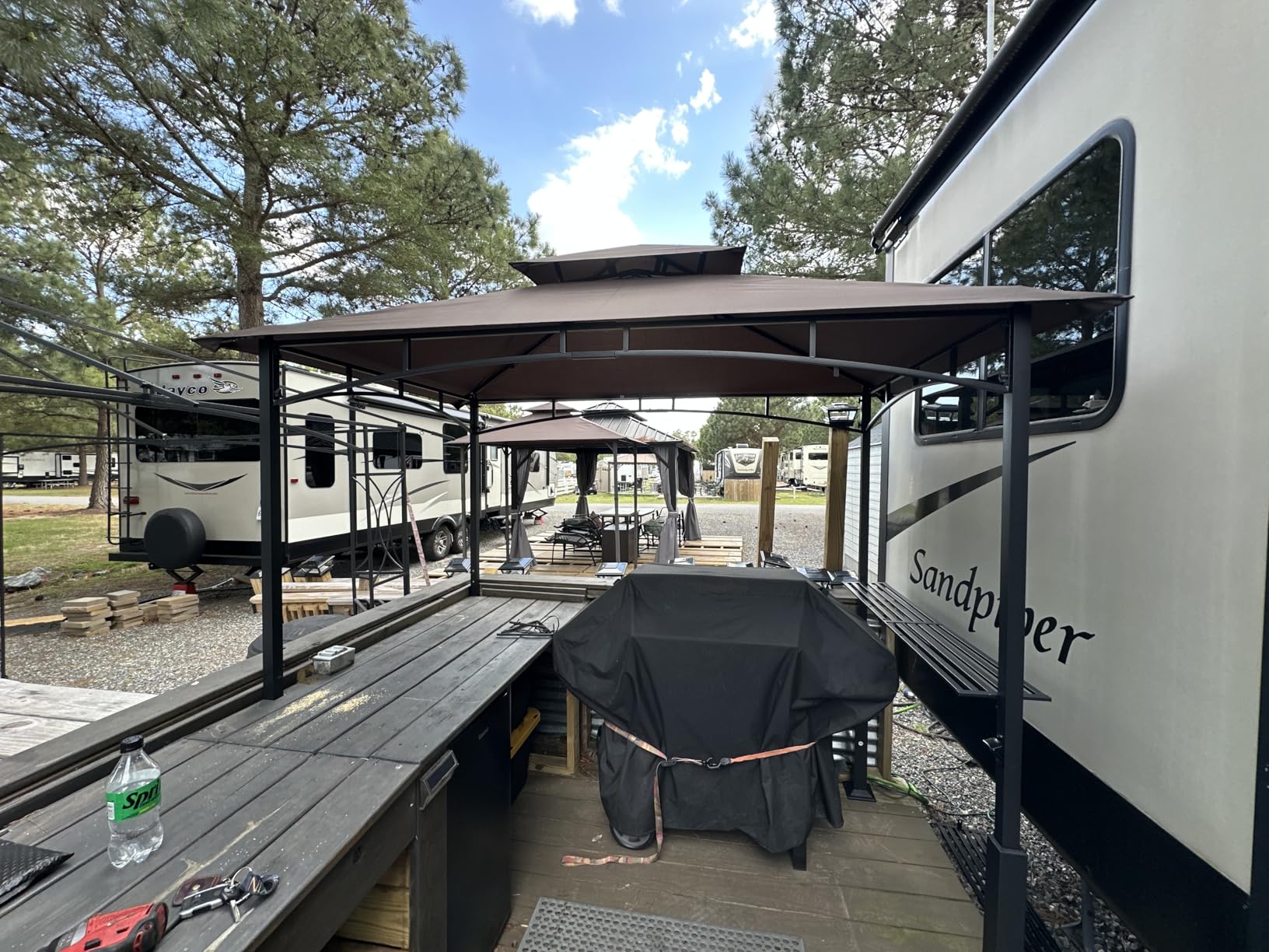 ABCCANOPY 8x5 Grill Gazebo - Outdoor BBQ Canopy Shelter with LED Light for Patio Backyard Grilling (Dark Grey) customer photo 1