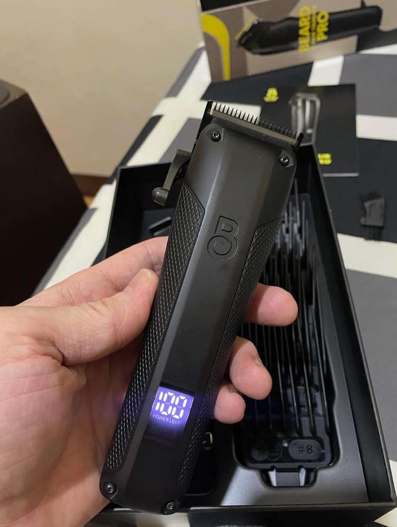The Beard Club Pro Beard Trimmer for Men - Professional Men's Hair Trimmer for Barbers - Electric Cordless Rechargeable High Power 13,000 RPM - 10 Guides - Taper Lever - Diamond Like Carbon Blades customer photo 1