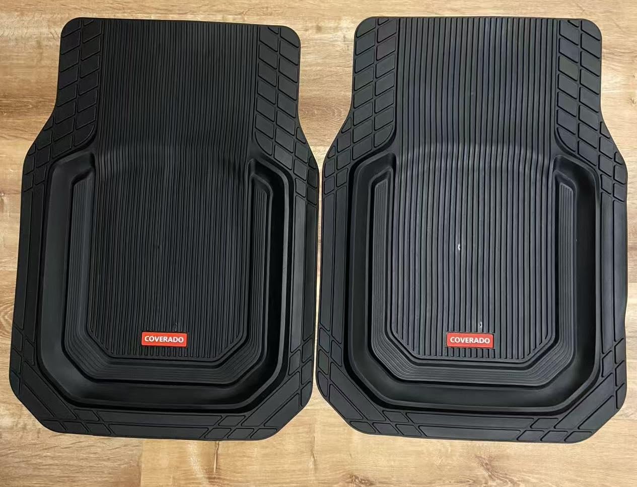 Coverado Heavy-Duty PVC Car Floor Mats Full Set - Black Metallic Heel Pad, All-Weather Protection for Front & Rear, Non-Slip Backing, Easy-to-Clean Liners, 4 Pcs customer photo 1