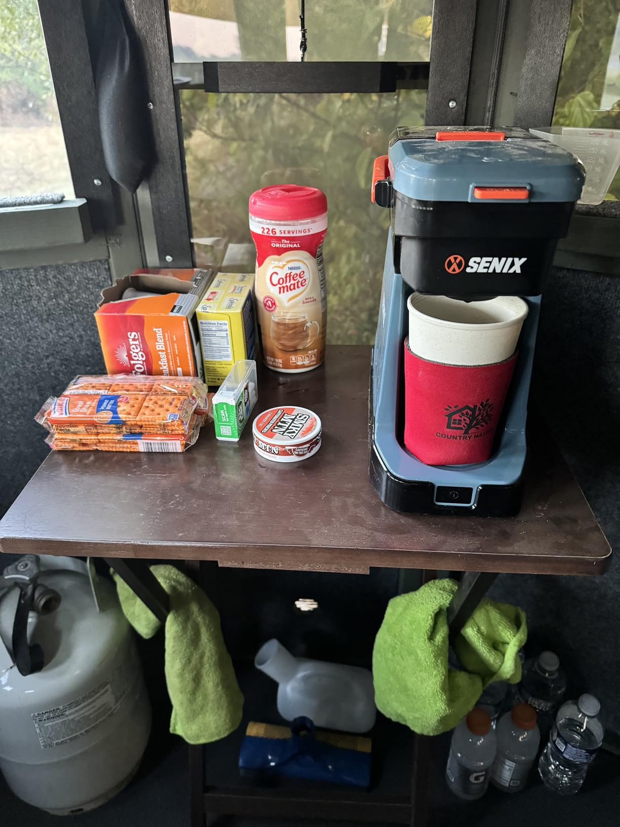 SENIX Portable Coffee Maker with 5000mAh Battery, Dual AC/DC Electric Coffee Machine for Car/RV/Camping, Cordless Outdoor Travel Brewer Compatible with Ground & ESE Pods, Included Cup customer photo 1