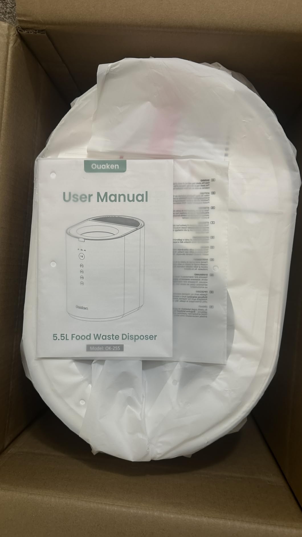 OK-255 Electric Composter for Kitchen, 5.5L Large Smart Countertop Compost Bin, Odorless, Quiet, Easy Clean, Turn Food Waste into Fertilizer, 2026 New Indoor Food Waste Compost Machine, White customer photo 1