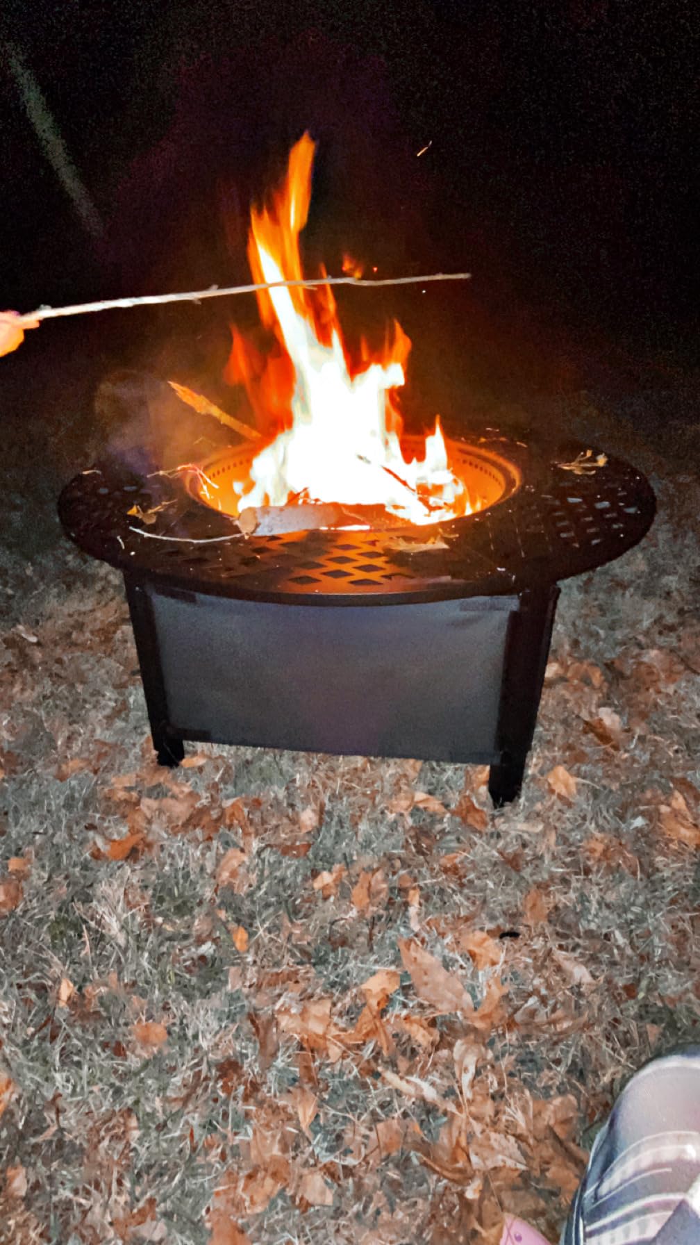 Hykolity 31 Inch Fire Pit, Octagonal Outdoor Fire Pit, 2 in 1 Wood Burning Fire Pits with Cooking Grill customer photo 2