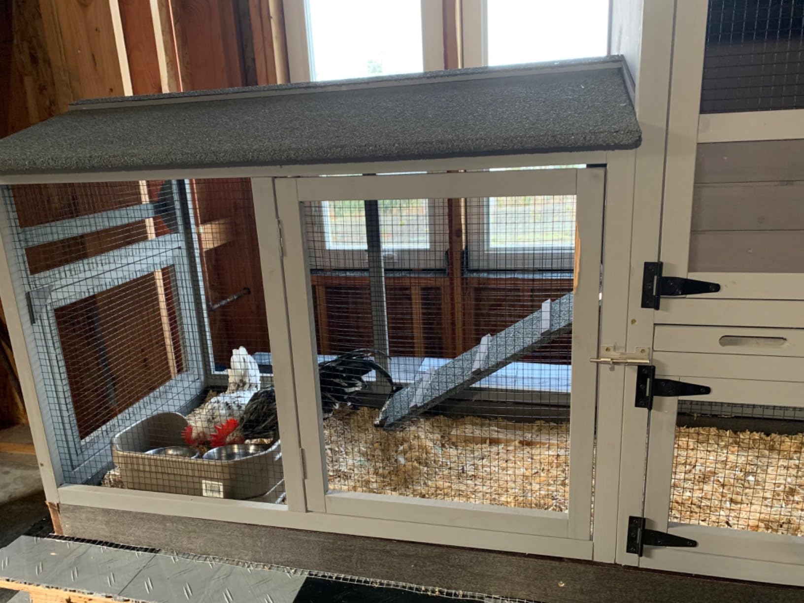 Aivituvin Mobile Chicken Coop with Wheels for 4-6 Chickens, Backyard Expandable Chicken House with Run, 2 Nesting Boxes - Grey customer photo 1
