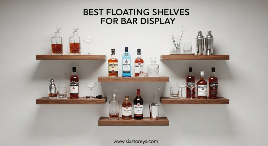 The current image has no alternative text. The file name is: Best-Floating-Shelves-for-Bar-Display.jpeg