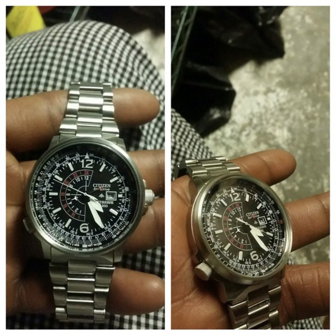 Citizen Men's Eco-Drive Promaster Air Nighthawk Pilot Stainless Steel Watch, Luminous, Black Dial, 42mm (Model: BJ7000-52E) customer photo 1