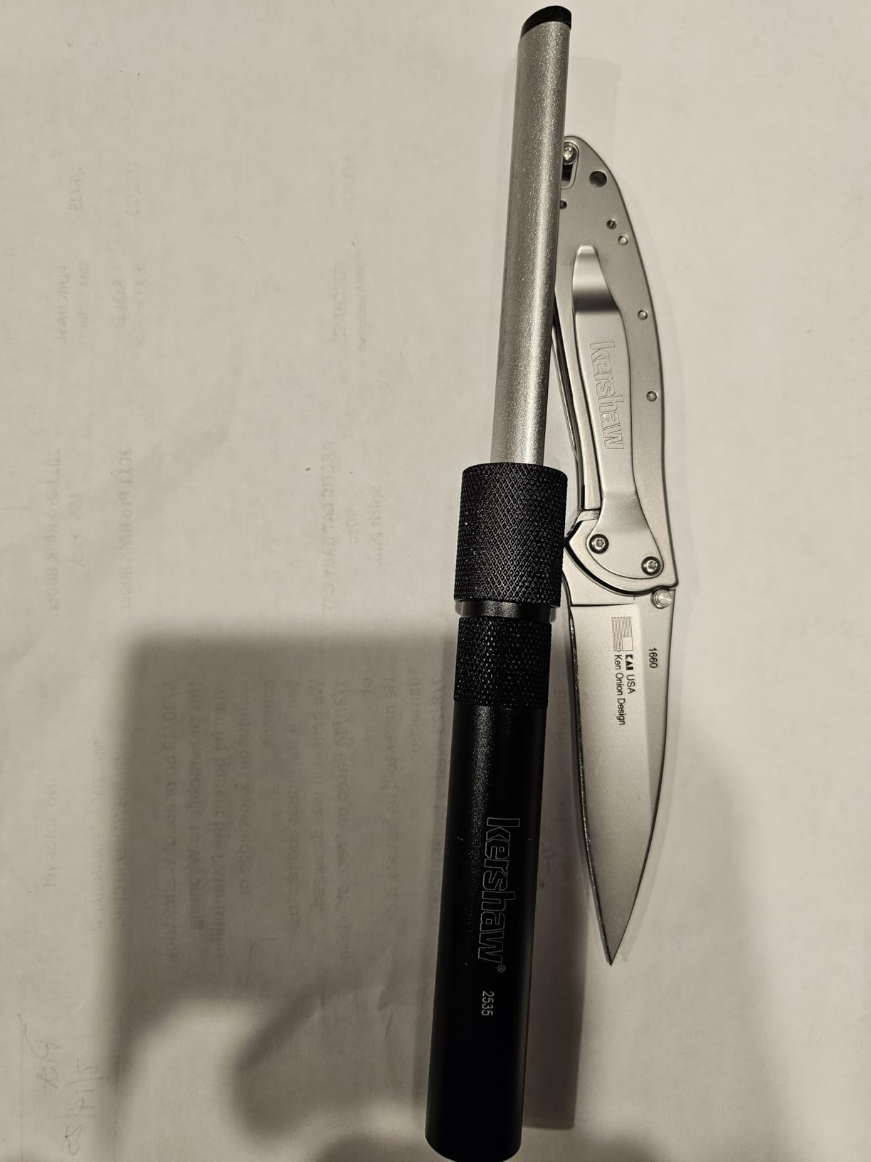 Kershaw Leek Pocket Knife (1660BLKW); Sandvik 14C28N Steel Blade, 410 Stainless Steel Handle, Finish, SpeedSafe Assisted Open, Frame and Tip Locks, Reversible Pocketclip; 3 OZ customer photo 1