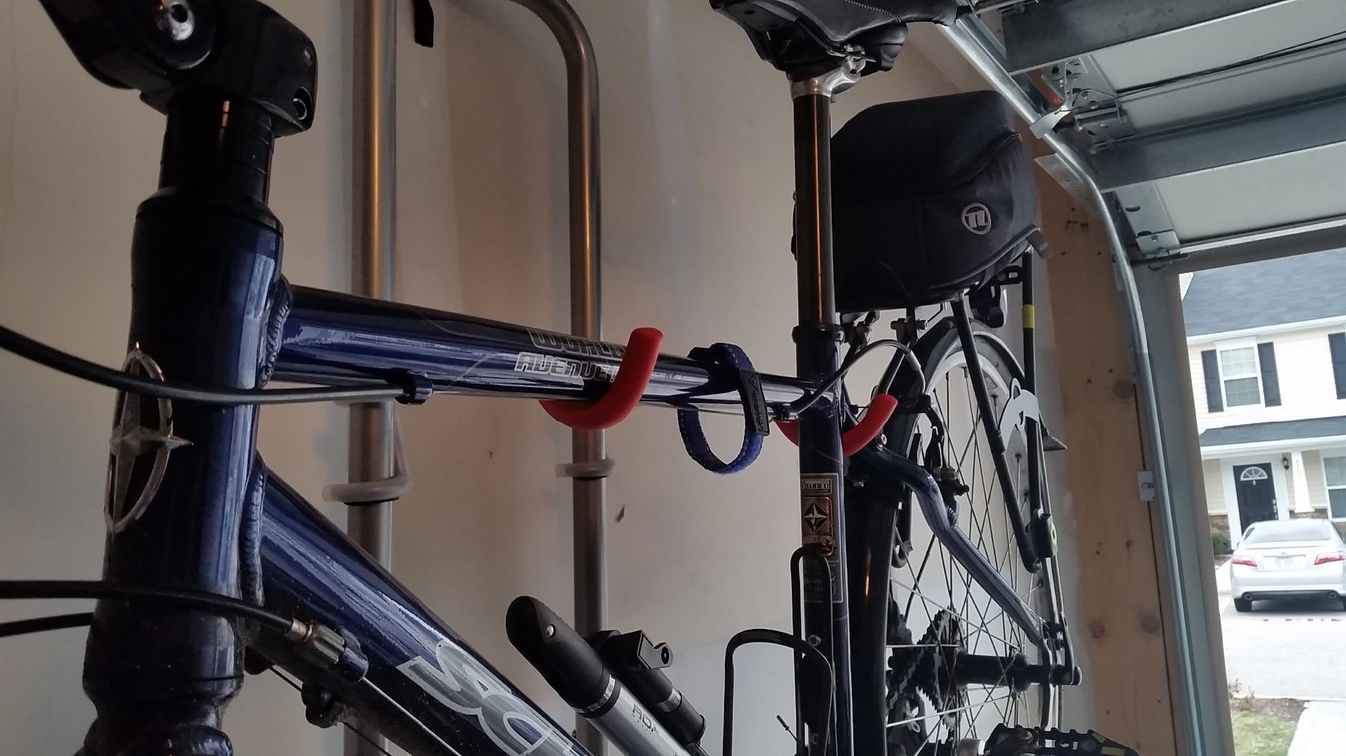 Delta Cycle Michelangelo 2 Bike Storage Rack - Gravity Fully Adjustable Bike Storage Garage For Road, MTB, and Hybrid Bicycles - Vertical Bike Rack Holds Up To 80 lbs customer photo 1