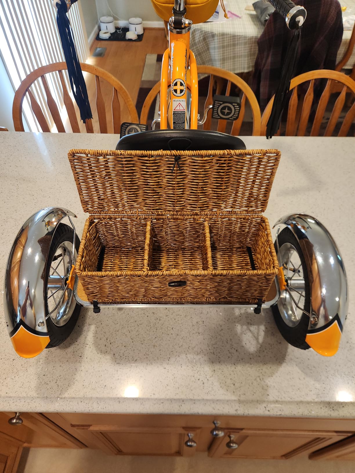 Schwinn Roadster Tricycle, 12 Inch Front Wheel Bike for Kids Ages 2-4, Low Center of Gravity, Retro Steel Frame, Adjustable Seat Grows with your Child, Rear Deck, Tricycle for Toddlers customer photo 2