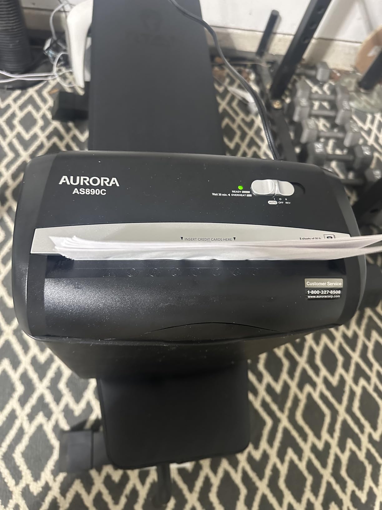 Aurora AS890C 8-Sheet Cross-Cut Paper/Credit Card Shredder with Basket customer photo 1