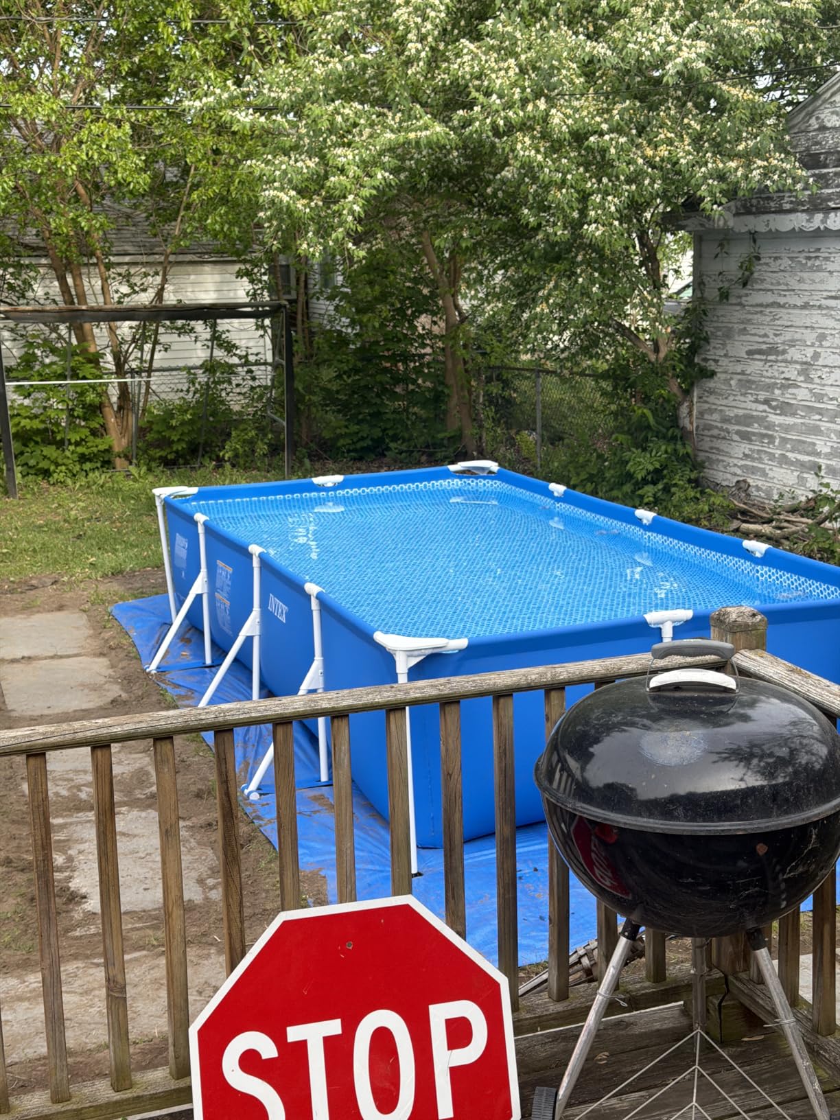 INTEX Rectangular Frame 14 ft 9 in x 7 ft 3 in x 33 in Above Ground Pool, Swimming Pool with Steel Frame, Pump Not Included customer photo 2