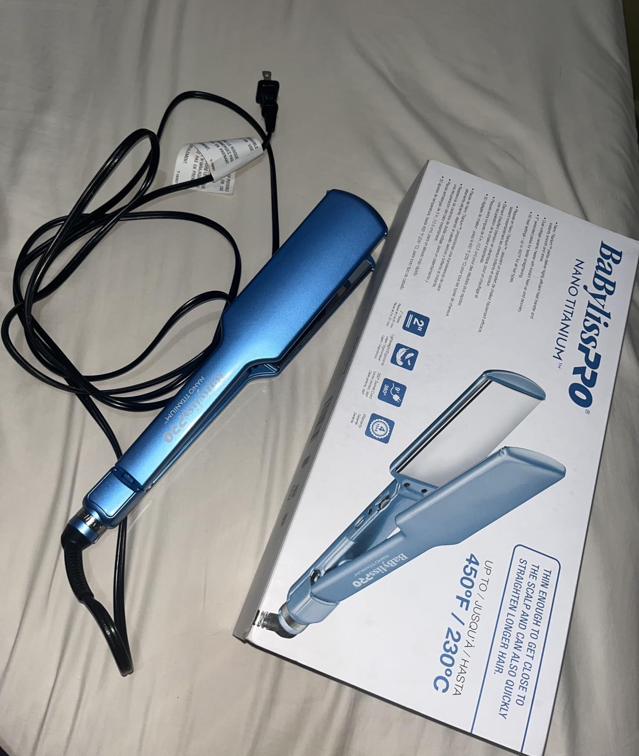 BabylissPRO Nano Titanium Ultra-Thin Hair Straightener, Professional Flat Iron, 5-Inch Extended Plates for Faster Straightening customer photo 1