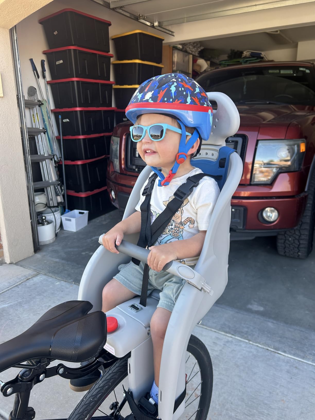 Schwinn Deluxe Child Bike Carrier, Seats one Kid Ages 1+, Frame Mount, Adjustable Safety Harness, Quick Release Design, Comfortable Padding, Rear-Mounted Child Bike Seat for Toddler customer photo 1