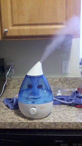 Crane Ultrasonic Cool Mist Humidifier for Bedroom, Baby Nursery, Kids Room, Plants, or Office, Large 1 Gallon Tank, Filter Optional, Blue and White customer photo 2