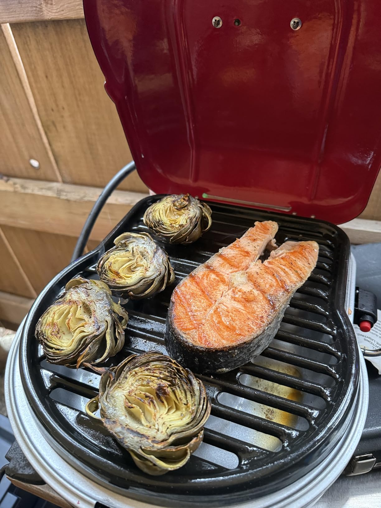 Coleman Fold 'N Go 6,000 BTU Portable Propane Grill, Lightweight Gas Grill with Push-Button Starter & Adjustable Horseshoe Burner, Great for Camping, Tailgating, Grilling, BBQ customer photo 1