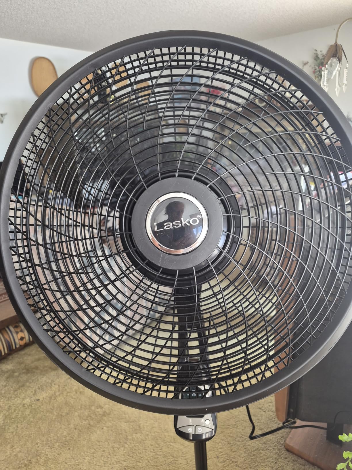 Lasko Oscillating Cyclone Pedestal Fan, Adjustable Height, Timer, Remote Control, 3 Speeds, for Bedroom, Living Room, Home Office, 18