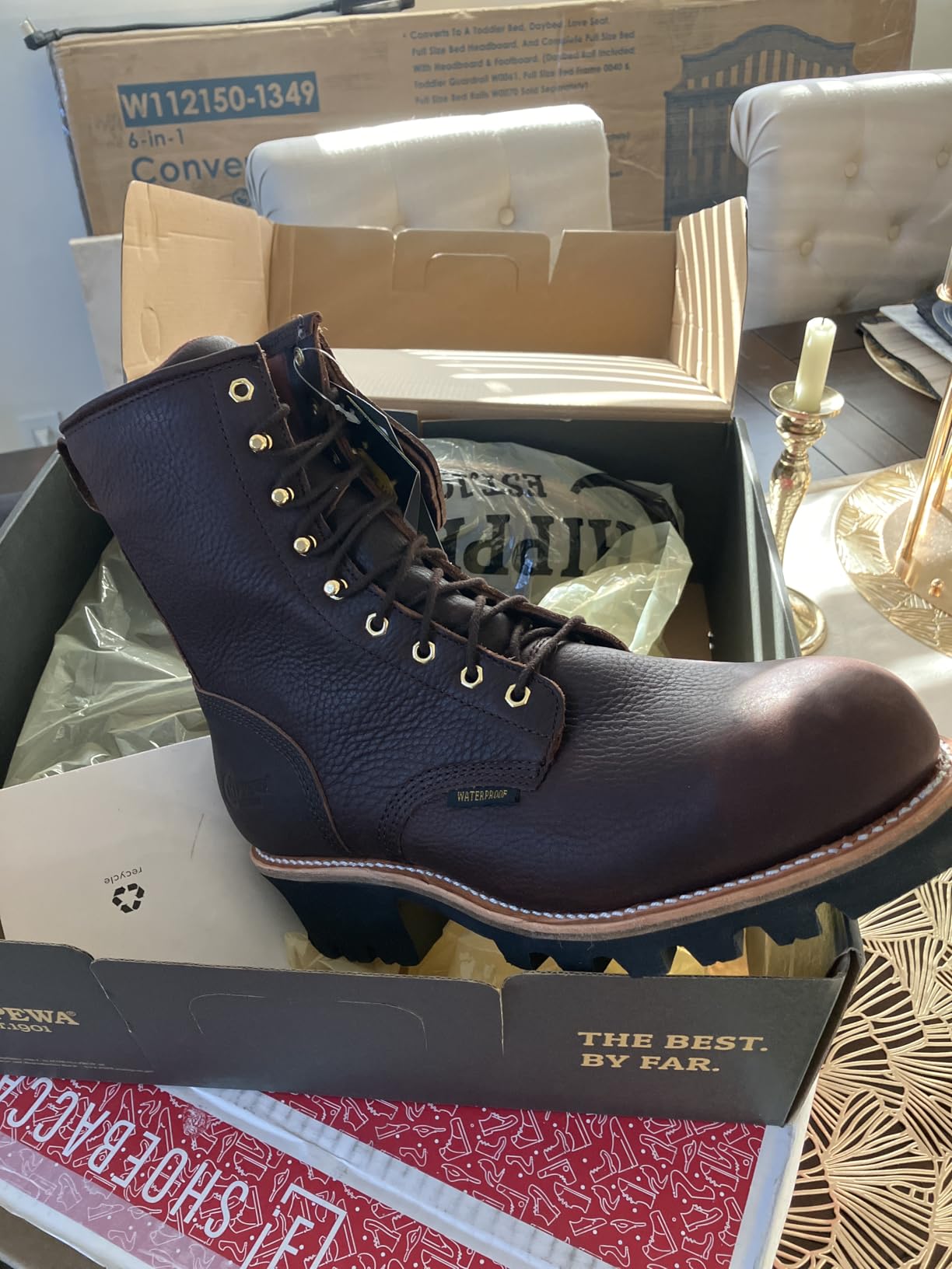 Chippewa 8 Inch Waterproof Steel Toe Logger Boots for Men customer photo 2