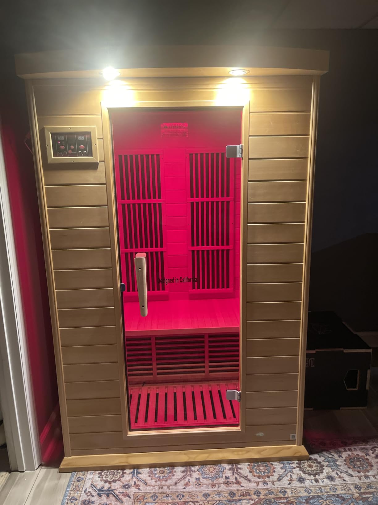 DYNAMIC SAUNAS Andora 2-Person Low EMF FAR Infrared Sauna with Red Light Therapy - Personal Indoor Dry Heat Wooden Sauna with Bluetooth Speakers for Home & Gym - Made from Canadian Hemlock Wood customer photo 1