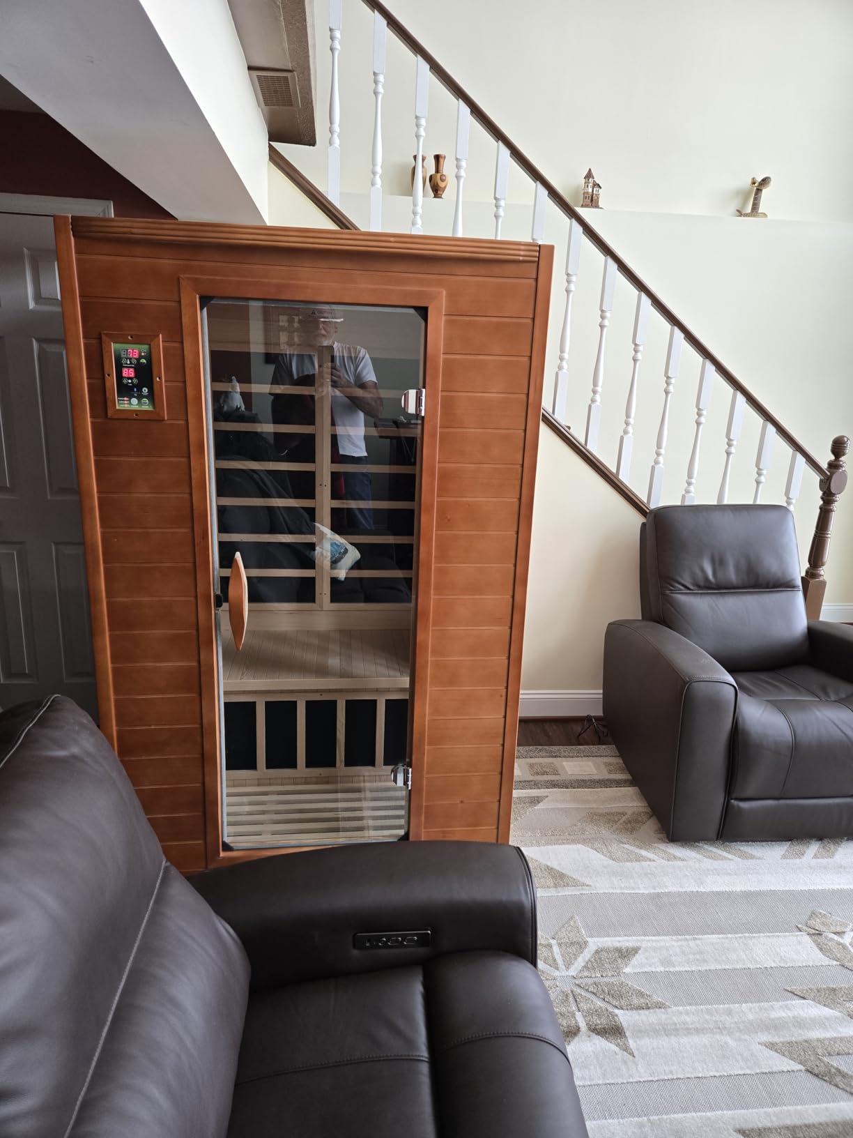 DYNAMIC SAUNAS Andora 2-Person Low EMF FAR Infrared Sauna with Red Light Therapy - Personal Indoor Dry Heat Wooden Sauna with Bluetooth Speakers for Home & Gym - Made from Canadian Hemlock Wood customer photo 2