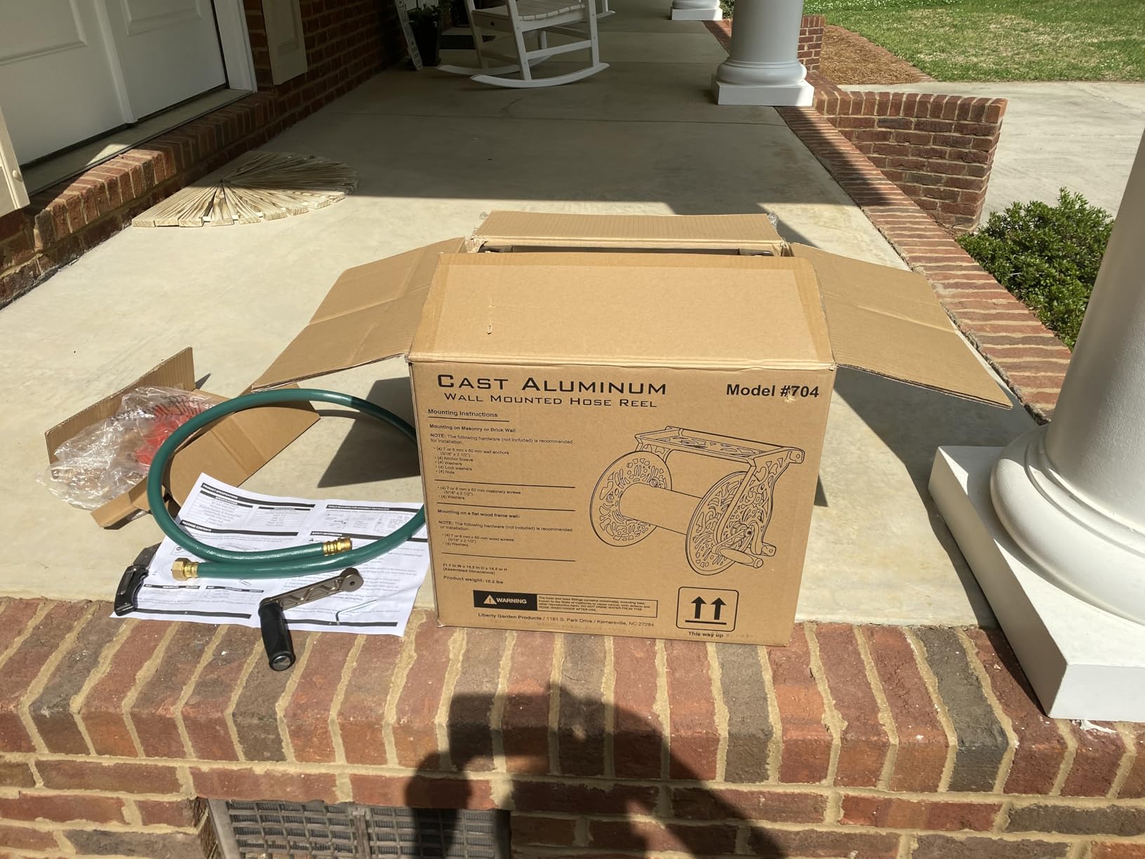 Liberty GARDEN 704 Decorative Cast Aluminum Wall Mount Garden Hose Reel, Holds 125-Feet of 5/8-Inch Hose - Bronze customer photo 2