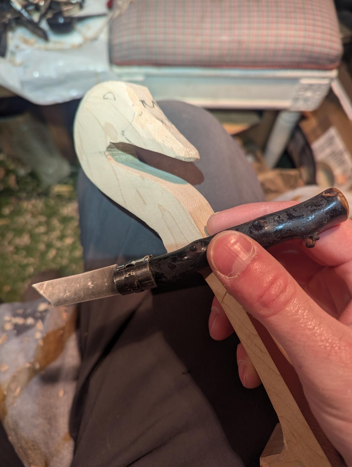 Opinel No. 08 Carbone - Carbon Steel Folding Pocket Knife, Beechwood Handle, 3.28 in Blade, Virobloc Safety Locking Collar, Made in France customer photo 2
