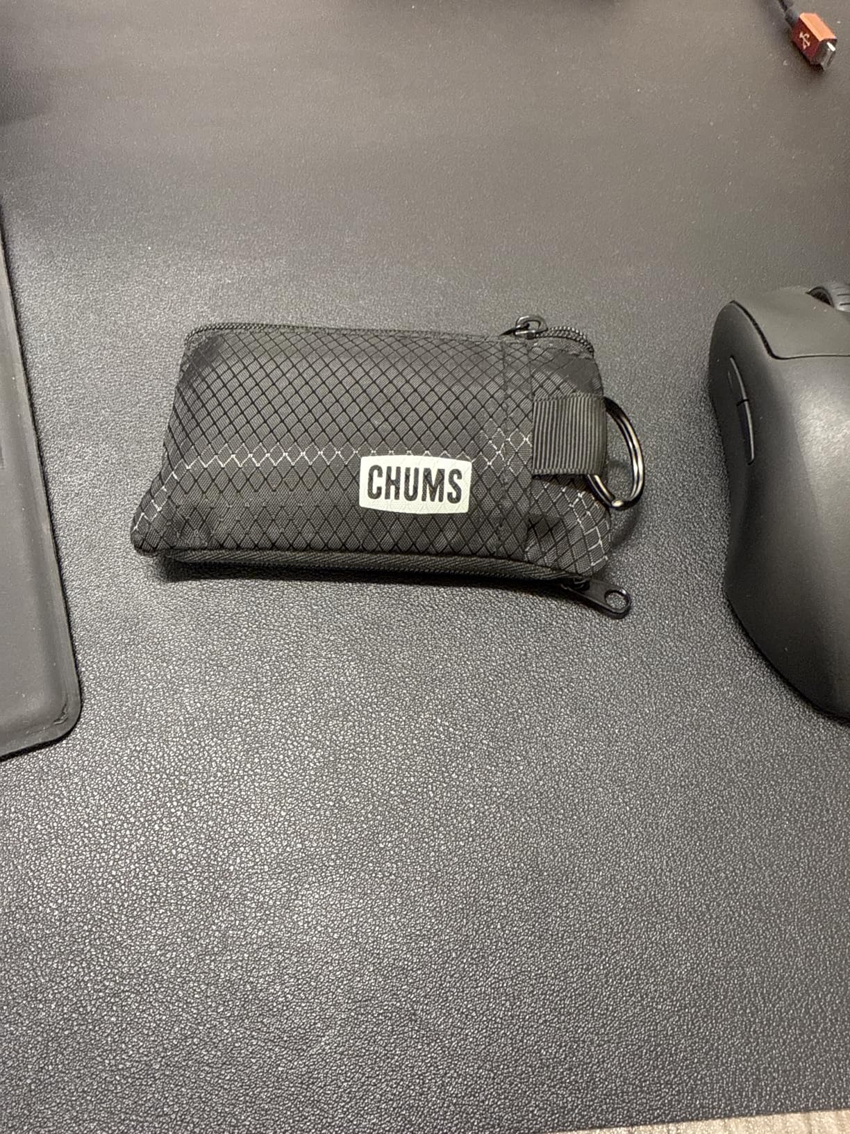 Chums Surfshorts Wallet - Lightweight Slim Wallet with RFID Blocking Card & Clear ID Window - Zippered, Minimalist Wallet w/Key Ring - Solid Colors customer photo 1