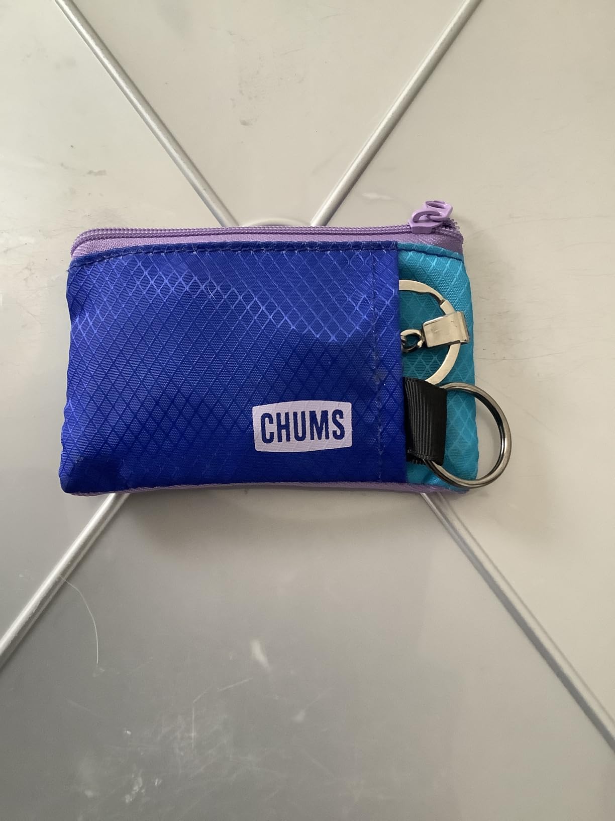 Chums Surfshorts Wallet - Lightweight Slim Wallet with RFID Blocking Card & Clear ID Window - Zippered, Minimalist Wallet w/Key Ring - Solid Colors customer photo 2