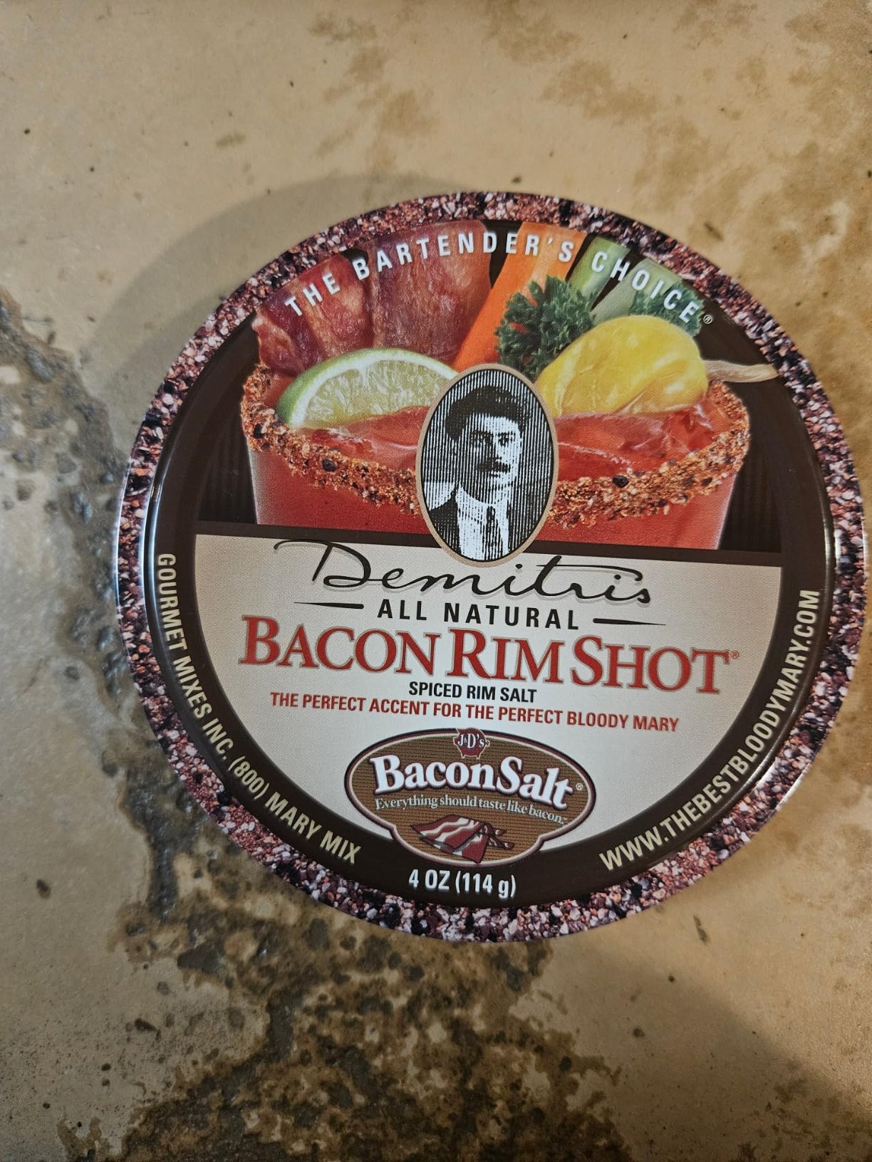 Demitri's Bacon RimShot Spiced Rim Salt - Bacon Flavored Salt Rimmer For Cocktails - Drink Garnish - Perfect for Bloody Marys, Margaritas, and More - 4oz Tin customer photo 2