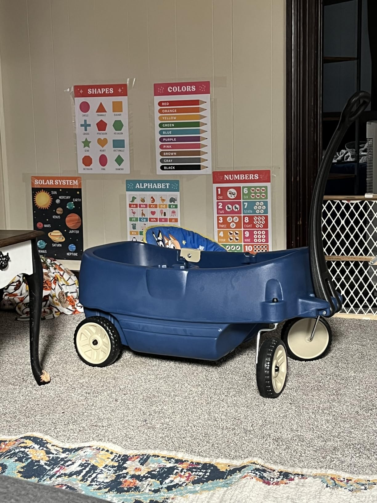 Step2 Wagon for Two Plus, Kids Ride On Toy, Stroller Substitute, Includes Seat Belts, Made of Durable Plastic, Max Weight 75 lbs., For Toddlers 1.5-5 Years Old, Denim Blue customer photo 1
