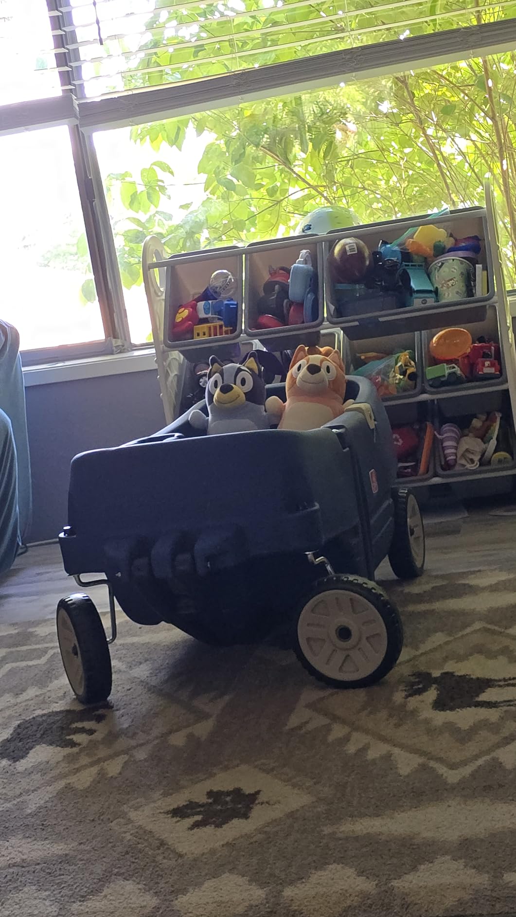 Step2 Wagon for Two Plus, Kids Ride On Toy, Stroller Substitute, Includes Seat Belts, Made of Durable Plastic, Max Weight 75 lbs., For Toddlers 1.5-5 Years Old, Denim Blue customer photo 2
