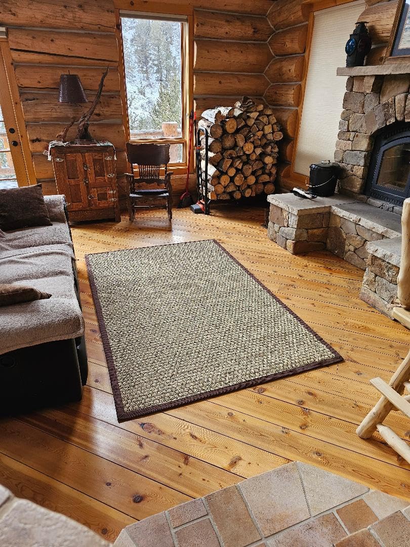 SAFAVIEH Area Rug 6x9 - Natural Fiber Collection - Natural & Beige, Seagrass, Basketweave Pattern with Border (NF114A) customer photo 2