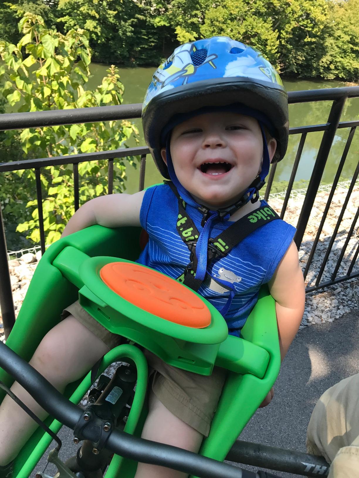 iBert Front Mounted Child Seat with Patented Mounting for Easy and Secure Installation - Child's Bike Seat with 3-Point Safety Harness and Adjustable Foot Cups - Durable Plastic Shell customer photo 2