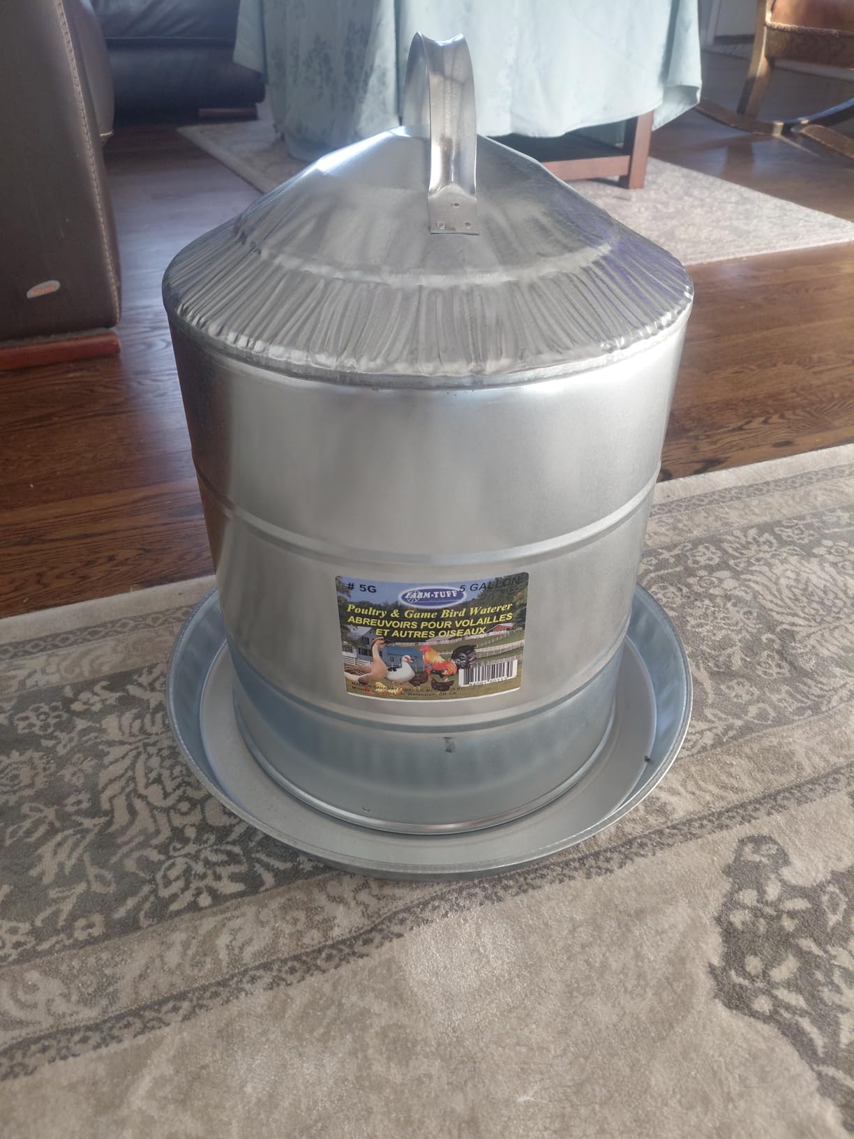 FARM-TUFF Galvanized Poultry Waterer, 5 Gallon Capacity - Double-Wall Poultry Fountain with Cone Top - Automatic Gravity-Fed Water Dispenser for Chickens, Ducks & Game Birds customer photo 2