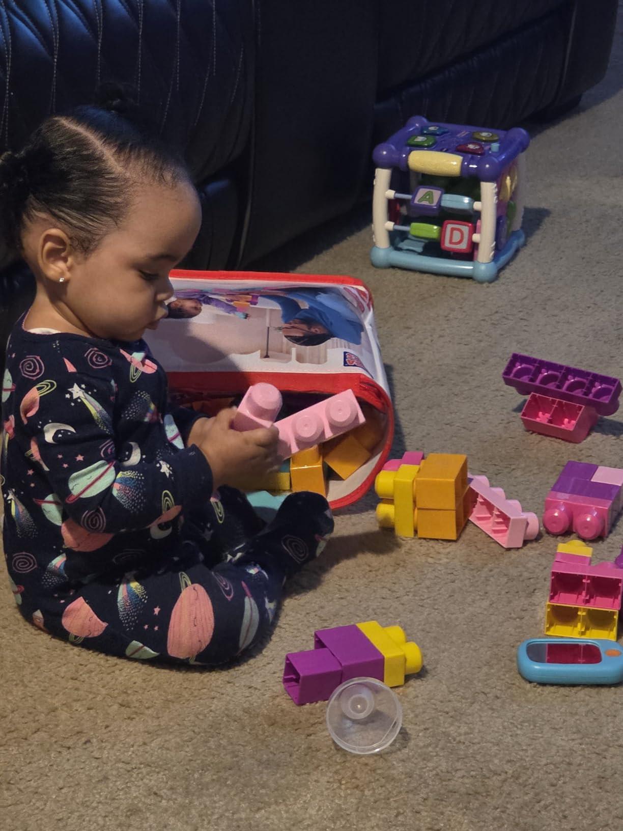 MEGA BLOKS First Builders Toddler Blocks Toys Set, Big Building Bag with 80 Pieces and Storage, Blue, Ages 1+ Years customer photo 2