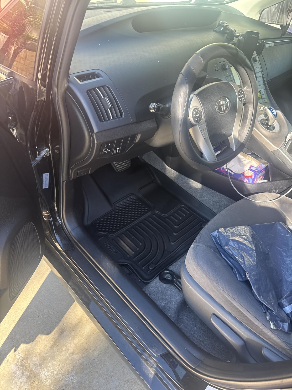 Husky Liners Weatherbeater Floor Mats | Fits 2010-2014 Toyota Prius | Front & 2nd Row, 3-pc Black - 98921 customer photo 2