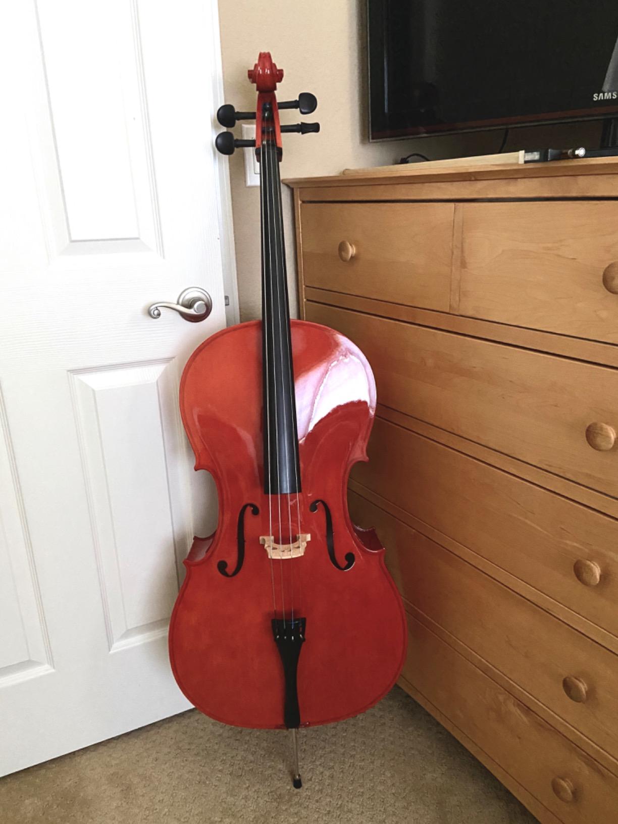Cecilio 4/4 Full Size Cello, Beginner Cello 4/4, Acoustic Cello Set with Portable Bag, Bow, Rosin, Stand, String Musical Instruments for School Orchestras, Performances customer photo 2
