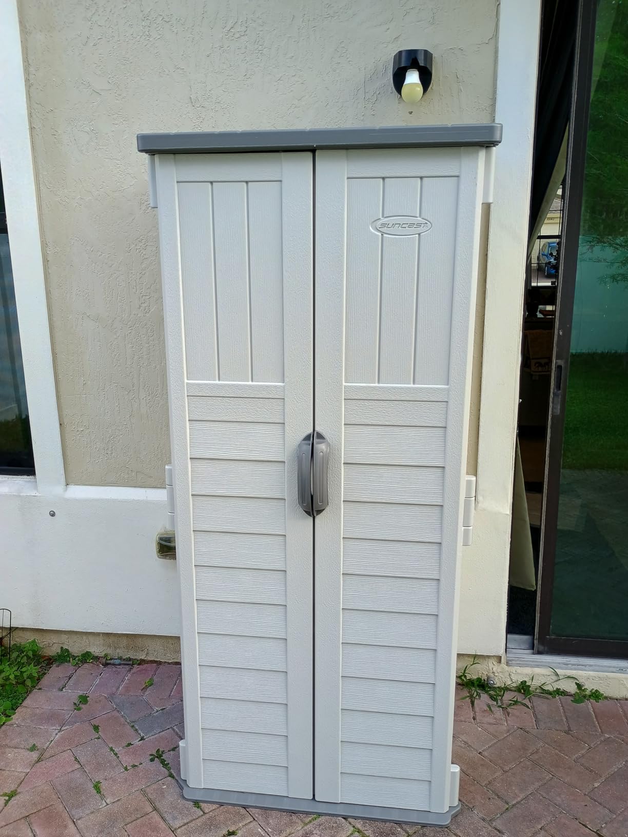 Suncast Vertical Outdoor Storage Shed with All-Weather Construction, Vanilla customer photo 1