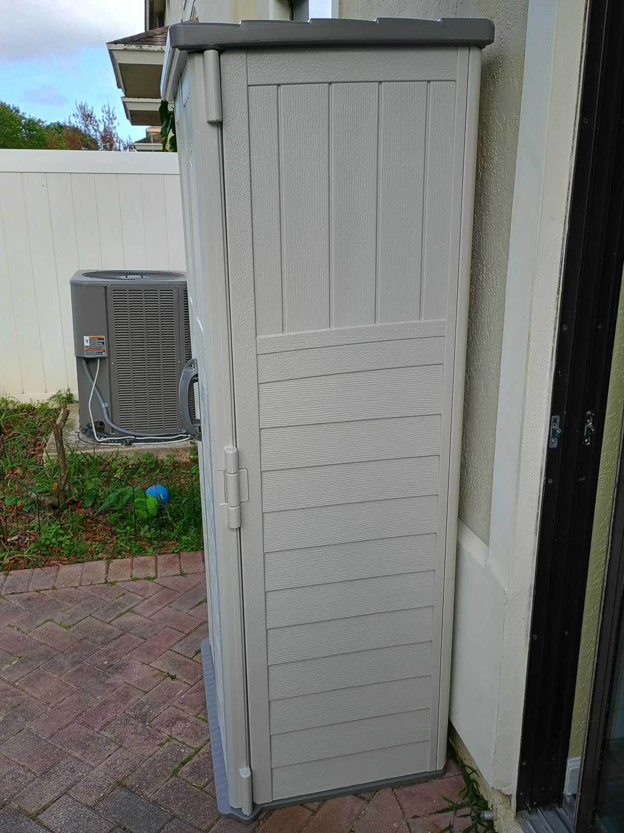 Suncast Vertical Outdoor Storage Shed with All-Weather Construction, Vanilla customer photo 2