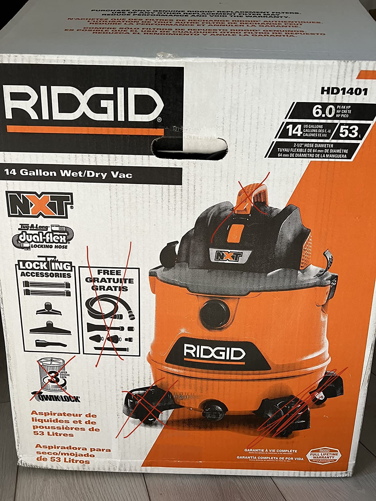 RIDGID 14-Gallon 6.0 Peak HP Wet/Dry Vac with Auto Detailing Kit customer photo 1