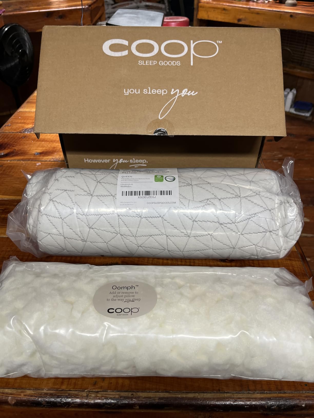 Coop Home Goods Original Adjustable Pillow, Queen Size Bed Pillows for Sleeping, Cross Cut Memory Foam Pillows - Medium Firm Back, Stomach and Side Sleeper Pillow, CertiPUR-US/GREENGUARD Gold customer photo 2