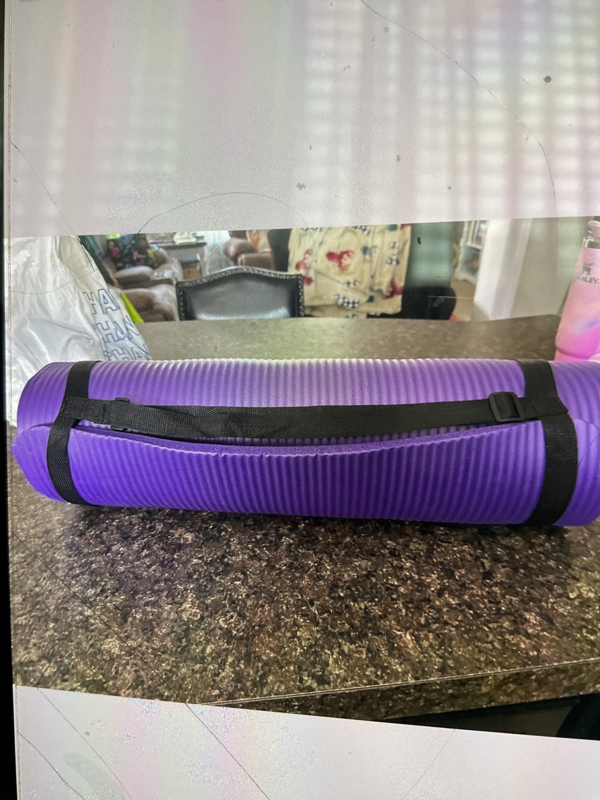 Fitvids Yoga Mat, 1/2-Inch Extra Thick High Density Exercise Mat, Anti-Tear Exercise Yoga Mat with Carrying Strap customer photo 2