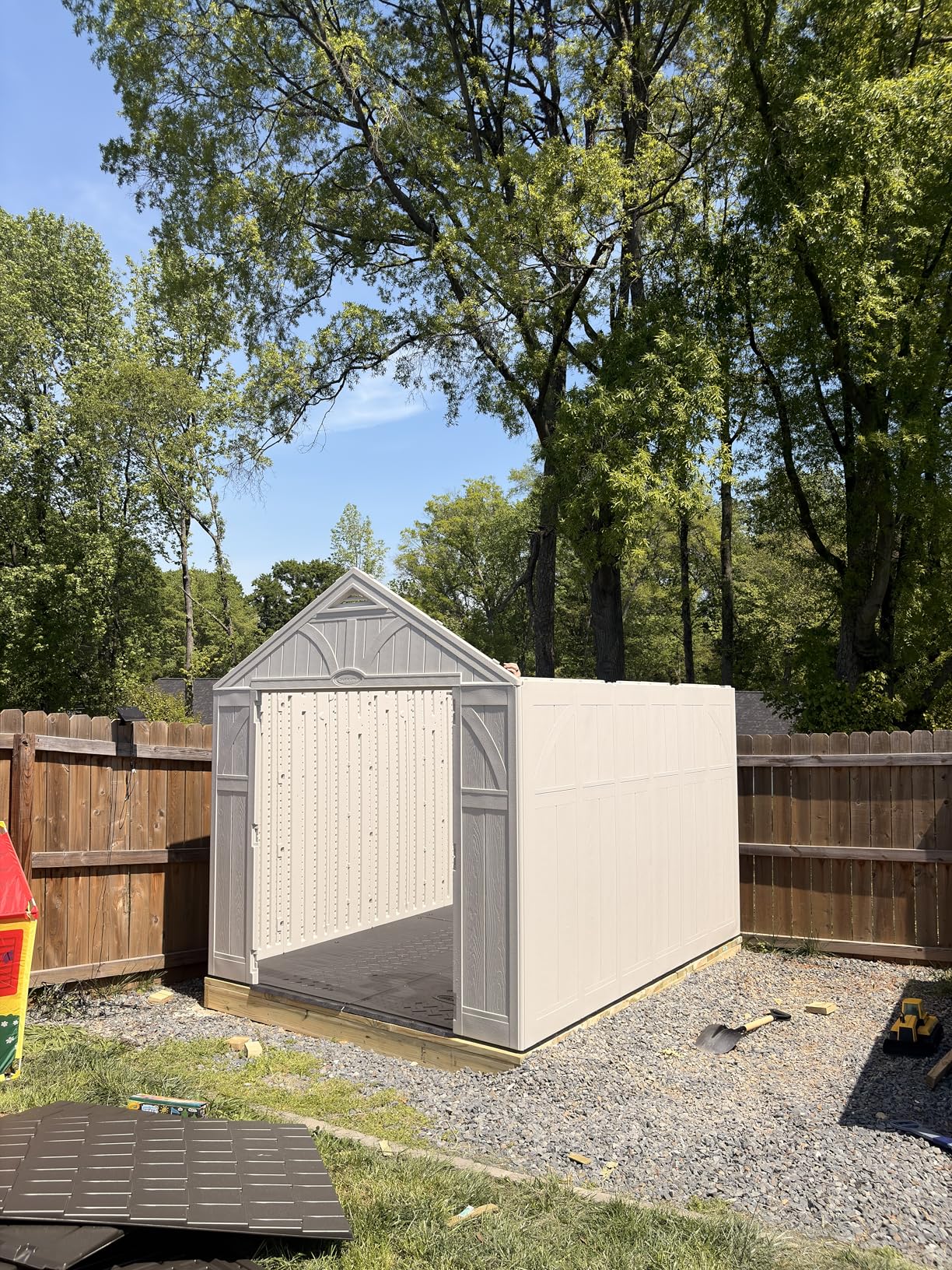 Suncast 8x10 Ft. Outdoor Storage Shed - Large Resin Outdoor Shed with Floor Included, Lockable Double Doors & Skylights customer photo 1