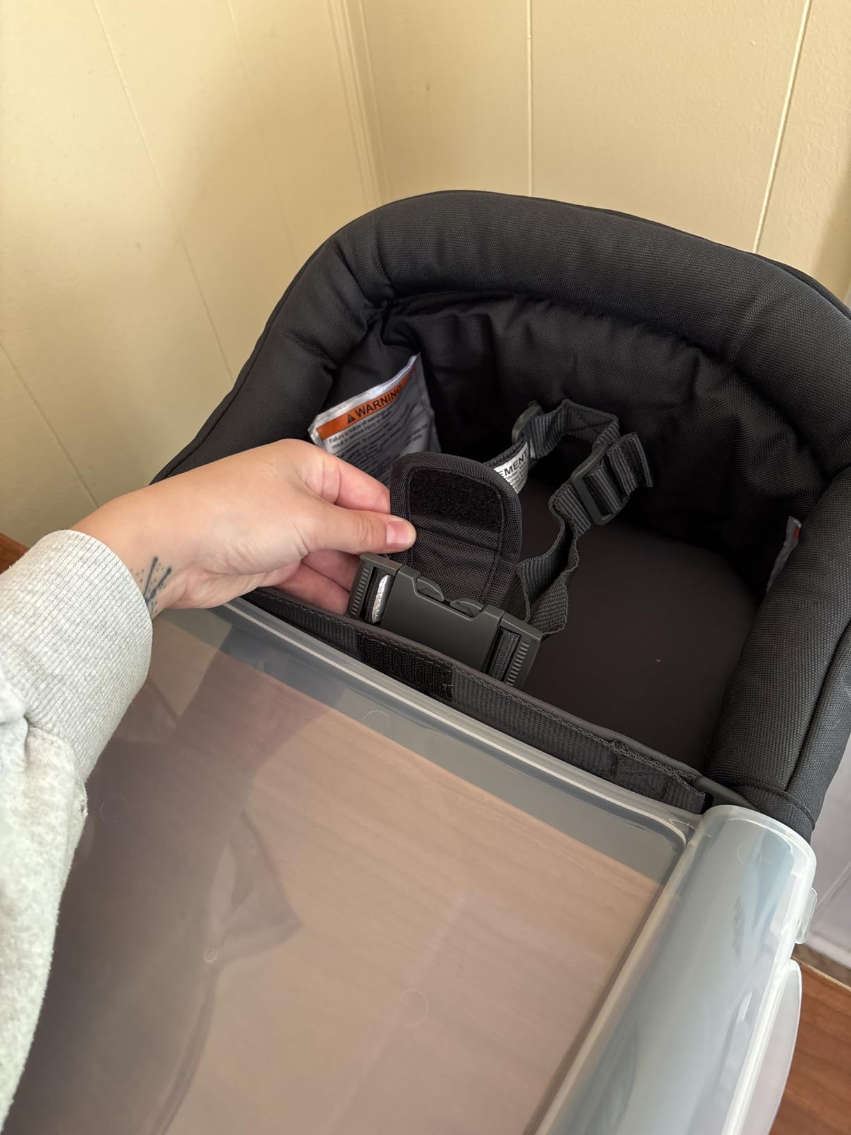 Inglesina Fast Table Chair, Black - Portable Baby High Chair - for Babies & Toddlers up to 37 lbs - Collapsible Design - Fits Tables 0.8'' to 3.5'' Thick - Compact & Easy to Use - Travel Bag Included customer photo 2